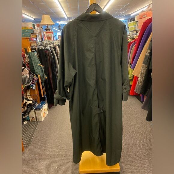 London Fog sz. 12 dark Matte Black trench coat - Picture 4 of 4